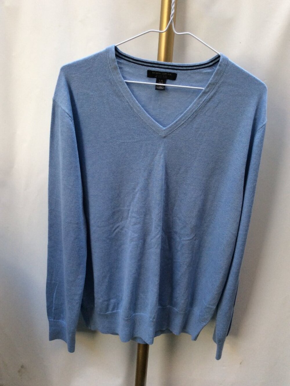 Silk Cotton Cashmere Banana Republic V-Neck Knit Sweater L